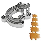 TAHULIK 5 Pcs Pig Cookie Cutter Mexican Set, Marranitos Cookie Cutter Puerquito Shapes Mexican Set Size 1.97' 2.55' 3.34' 3.94' 4.52'