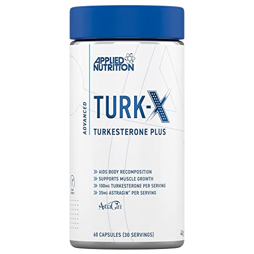 Applied Nutrition Turk-X Turkesterone Plus - Advanced Turkesterone 1000mg per Serving Muscle Building & Recovery Supplement Male Strength Enhancer (30 Servings - 60 Capsules)