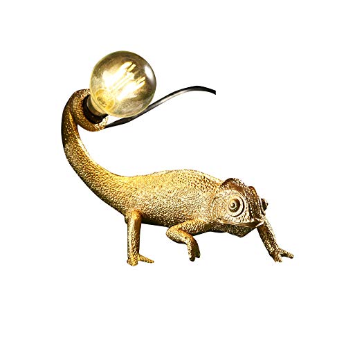 Image of MAYOLA Modern Chameleon Table Lamp,Desk lamp,Night Light,Wall Lamp, Resin Chameleon Lighting Fixture for Living Room, Bedroom, Office,Kids(Table Lamp, A-Gold)