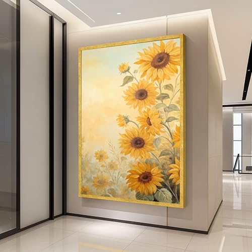 Tableau de bouquet de tournesols XINBAO toile art mural floral jaune nature 70x100cm