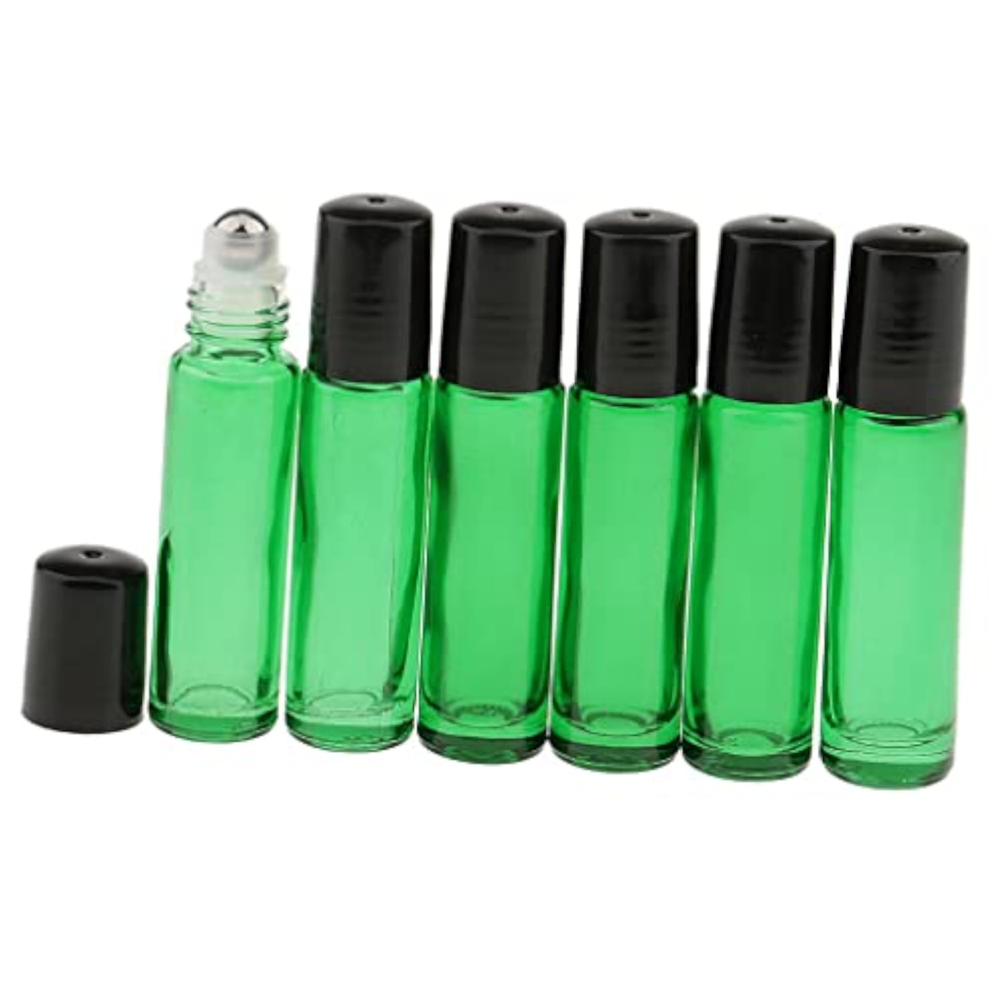 6 Pieces 10ml Empty Glass Roll On Bottles for Essential Perfume