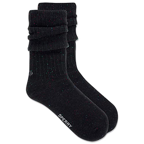 Image of Sperry Women's Soft Boyfriend Boot Crew Socks - 1 Pair Pack - Soft Acrylic Socks for Sneakers, Boots, Lounge