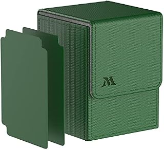 MIXPOET Deck Box for MTG Cards, Trading Card Case with 2 Dividers per Holder, Large Size for 100+ Cards - Marvelous (Green)
