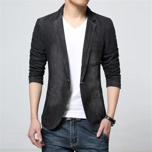 Men Denim Blazer Fashion Cotton Vintage Suit Jacket Male Blue Coat Jeans Blazers3