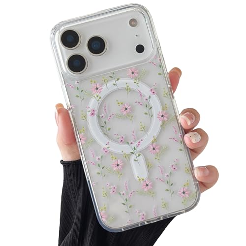 ZTOFERA for iPhone 18 Pro Max/17 Pro Max Case Fit for MagSafe - Pink Flower