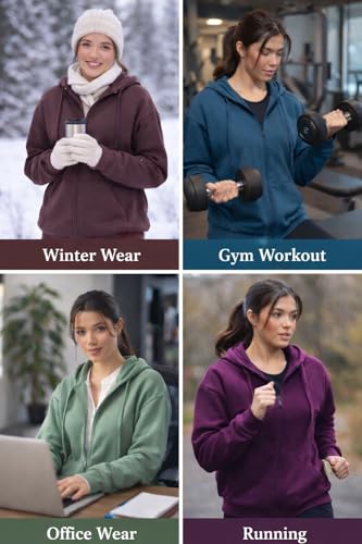 Image of FUNKY MONKEY - Women's Cute Hoodies Teen Girl Winter Jacket Sweatshirts Casual Drawstring Clothes Zip Up Hoodie with Pocket