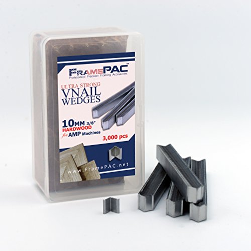 Image of V Nails for Picture Frames Hardwood (AMP) 10mm (3 /8 Inch) [3000 V-Nail Pack, Stacked] - (for use in Automatic V Nailer for Picture Framing, Automatic V Nailer for Picture Frames)