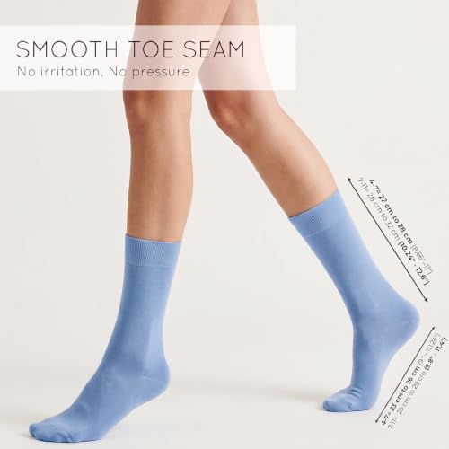 Image of Mysocks Crew Socks for Women Men Colorful Seamless Toe Soft Cotton Dress Socks