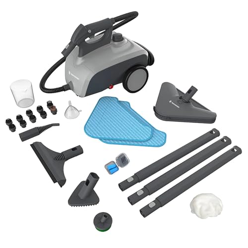 Techweise TS1 Stoomreiniger – 3,6 bar hoge druk, 40 min. continue stoom – 1,5 l tank, 1500 W vermogen – 24-delige accessoires voor vloeren, keuken, badkamer en meer, stoomreiniger en