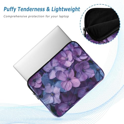 Funda para portátil 13-14 pulgadas con flores moradas impermeable miniatura 5
