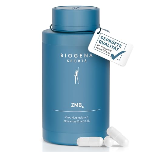 BIOGENA SPORTS ZMB6 - Zink Magnesium B6 Fomel- L-OptiZinc - 3 Magnesium-Salze & Vitamin B6 aktiviert - ZMA-inspirierte Formel vegan - laborgeprüft - Made in Austria - 90 Kapseln