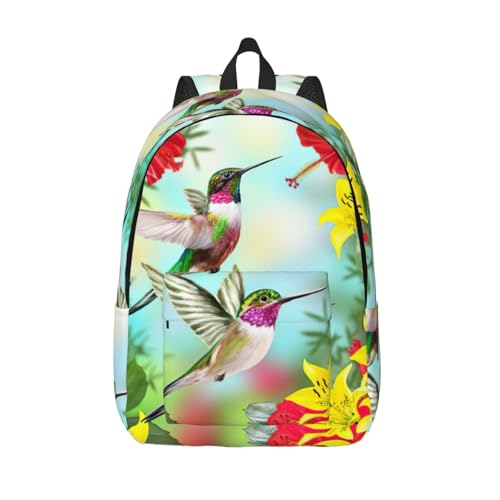 Sac à dos de voyage cabine EdWal grand format motif floral colibris rouge