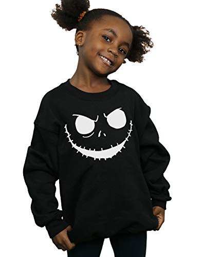 Image of Disney Girls Nightmare Before Christmas Jack's Face Bold Sweatshirt Black 3-4 Years
