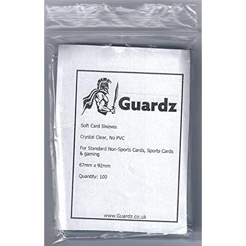 Guardz - 100 Clear Trading Card Sleeves - Transparent Penny Sleeves Cover