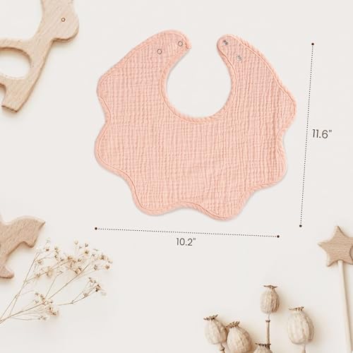 Konssy Muslin Baby Bibs 100% Cotton Absorbent Bandana Drool Bibs for Teething and Drooling, 6-Pack for Baby Boys & Girls 5