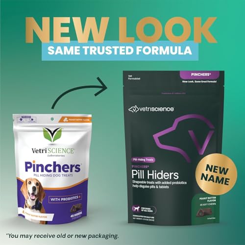 VETRISCIENCE Extra Large Pinchers Pill Hiders Chews, Non-Greasy Pill Wrap with Probiotics for Dogs, Disguise Pills, Capsules and Tablets, Soft and Chewy, Gut and Immune Health, Peanut Butter, 2 Pack