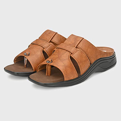 Image of Centrino Sandals for Men | Lightweight Thong Style Sandal | Quick-Dry Comfortable Chappal with Arch Support & Durable Hand Stitched Sole (5953)