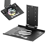 AVLT Adjustable Laptop Tray with Support for 120mm Fans Compatible with VESA 75x75 Monitor Arm - Suitable for Laptops Up to 17Inch - Weighs 4.41lbs, Black (Fan Not Included)