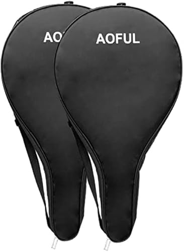 Padel Racquet Cover Bag， POP Tennis Racket Cover bag for protect water proof,Lightweight Padded Racket Carrying Bag w/ Adjustable Shoulder Strap Compatible with Wilson, Dunlop (2Pcs Padel Racket)