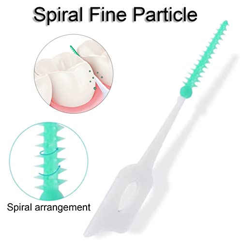 ILantule 200 Stück Interdentalbürste Weiche Silikon adaptive,Doppelseitige Interdentalbürsten aus Silikon Zahnbürste zur Reinigung Schmaler Interdentalzähne(Grün)