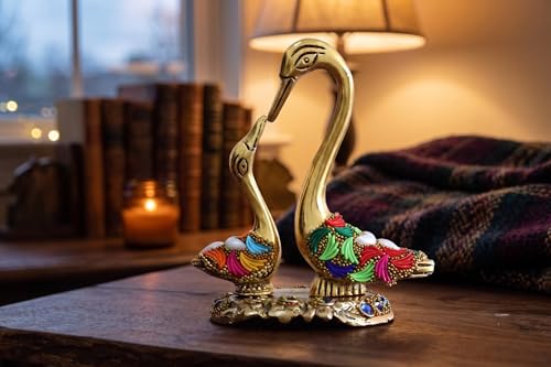 Image of KridayKraft Love Birds Swanset Pair of Kissing Duck Metal Statue,Love for Romantic Gift to Boyfriend,Girlfriend,Decor Your Home,Office,Showcase,Animal Showpiece Figurines. (Stone 1)