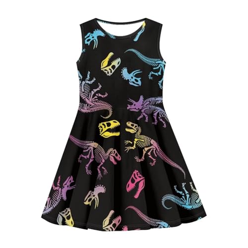 Little Big Girls Dress Cute Animal Graphic Sleeveless Crew Neck Summer Casual Midi Dresses4