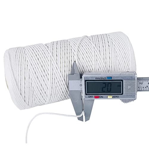 Image of PerkHomy Cotton Butchers Twine String 1100 Feet 2mm Twine for Cooking Food Safe Crafts Bakers Kitchen Butcher Meat Turkey Sausage Roasting Gift Wrapping Gardening Crocheting Knitting