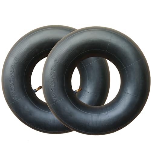 2 Pack of 15x6.00-6\" Inner Tubes with Bent Valve Stem For Lawn Mowers,Wheelbarrows,Hand Trucks,Carts,Trailers
