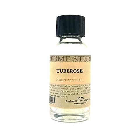Pure Perfume Oil for Perfume Making, Personal Body Oil, Soap, Candle Making & Incense; Splash-On Clear Glass Bottle. Premium Quality Undiluted & Alcohol Free (1oz, Tuberose) Cover