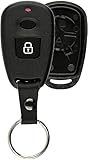 KeylessOption Keyless Entry Remote Car Key Fob Case Shell Button Pad Cover Leather Strap For Hyundai 01-03 Elantra 01-02 Santa Fe OSLOKA-510T