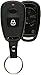 KeylessOption Keyless Entry Remote Car Key Fob Case Shell Button Pad Cover Leather Strap For Hyundai 01-03 Elantra 01-02 Santa Fe OSLOKA-510T