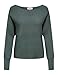 ONLY Damen Kurzer Strickpullover | Knitted Basic Stretch Sweater | Langarm Shirt U-Boot ONLADALINE, Farben:Grün, Größe:S