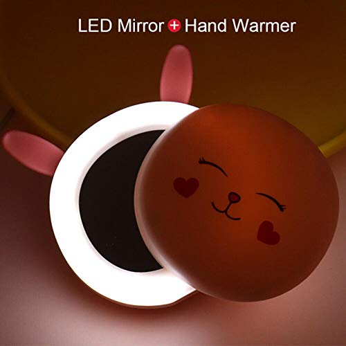 Bouillotte 3 en 1 chauffe-mains rechargeable double usage et miroir LED - 3