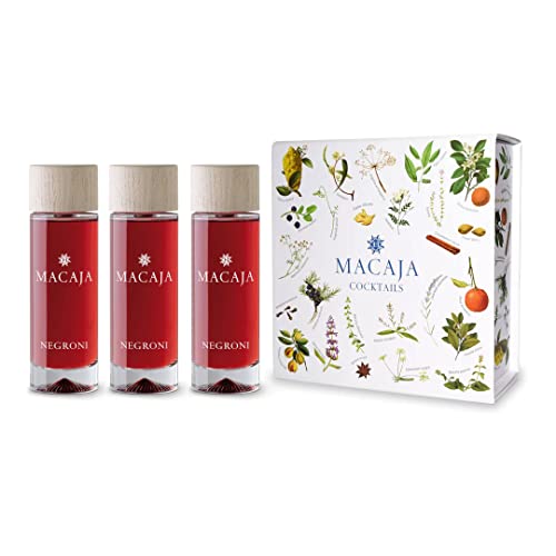 MACAJA GIN COCKTAIL DRINK NEGRONI in confezione 3 Bottiglie da 10 cl, 29% Vol