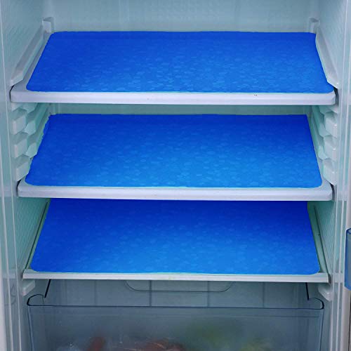Image of Refrigerator Drawer Mat /Fridge Mat Set of 6 Piece (11.5 X 17.5 Inches) (Plain Blue)