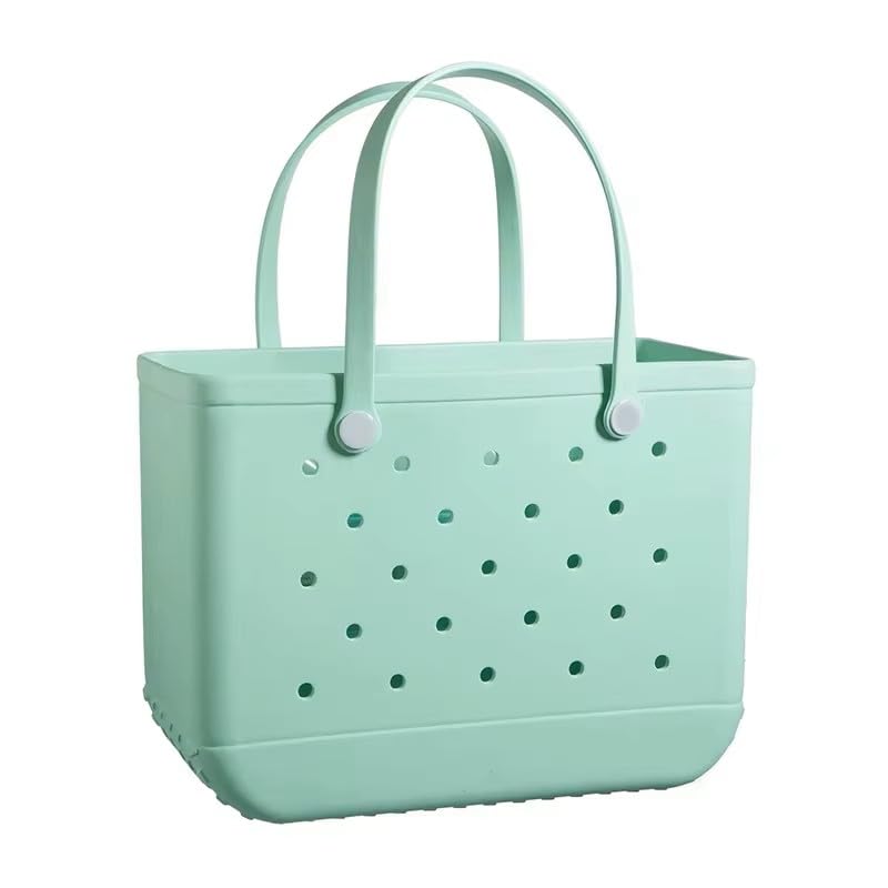 Fruit Green Rubber Beach Bag Beach Tote Bag - Rubber Tote Handbag Waterproof Bags for Women, Travel Totebags for Pool Sports