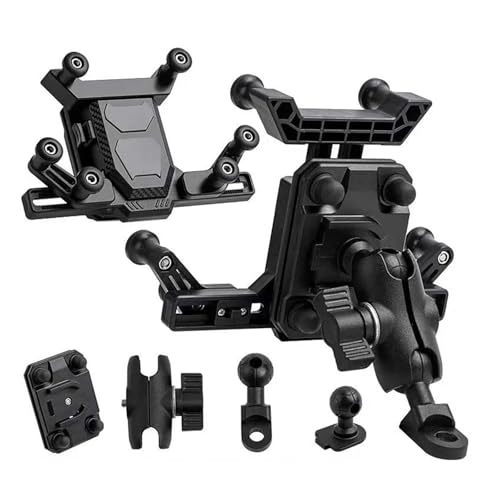 Rdtnvc Shockproof Motorcycle Phone Holder Especially Suitable For Long-distance Travel Or Unpaved Roads Driving Video Of ADV ATV M-Bike Motorbike Phone Holder(Mirror seat fixation)