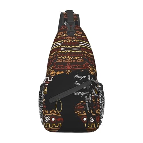 ASYG African American Womens Sling Bag African Women Crossbody Chest Daypack Casual Backpack Womens Shoulder Bag