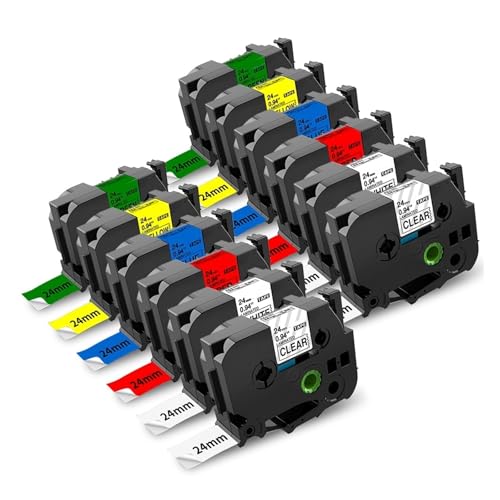1-12PK Tz 24 �~�����[�g�����x���e�[�v���~�l�[�g�A�݊����̂��� �u���U�[TZe-651 TZe-251 TZe151-751 Tze 1 �C���`�e�[�v P-touch D600 P710BT P700 �p(12PK Colors)