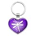 Purple Dragonfly Dragonflies Keychain Heart Love Metal Key Chain Ring