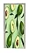 A.Monamour Sticker Porte Autocollant Poster de Porte 3D Fruits D'Avocat Et Feuilles Vertes sur Fond Vert Vinyle Affiche de Porte Sticker Mural Papier Peint Art Décor 83 x 204 cm