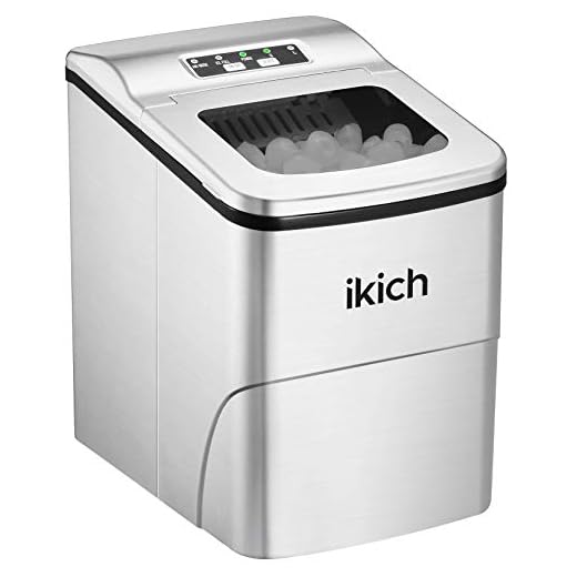 IKICH Portable Ice Maker Machine for Countertop, Ice Cubes Ready in 6 Mins, Make 26 lbs Ice in 24 Hrs with LED Display Perfect for Parties Mixed Drinks, Electric Ice Maker 2L with Ice Scoop and Basket