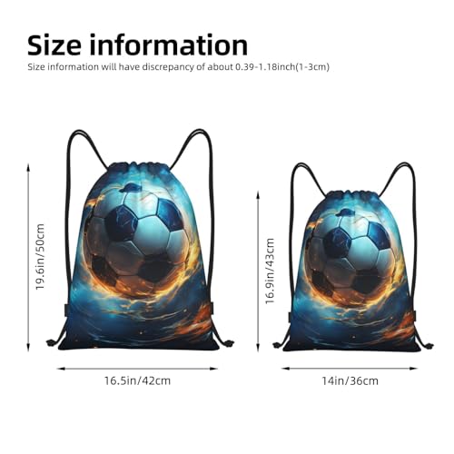Drawstring Bag Space Fire Water Soccer Drawstring Backpack Gym Sport Sack String Bag Waterproof Swimming Bag Beach Sackpack,Large Yoga Bag For Men Women2