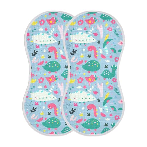 xigua Cute Dinosaurs Baby Burp Cloths for Newborn Boys and Girls 4 Pack, Soft & Absorbent Cotton Baby Burp Cloth, Baby Washcloths, Newborn Towel, Burp Rags2