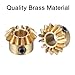 uxcell 2pcs Bevel Gear 0.8 Module 1:1 Reduction Rate 15T 5mm Hole Dia Bevel Pinion Gear Brass, 45 Degree Steering Gear for Hardware Mechanical Rotation, Yellow