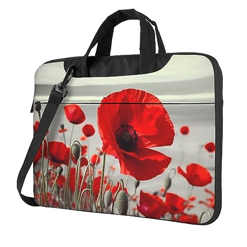 Housse ordinateur portable coquelicot rouge pochette de protection PC floral