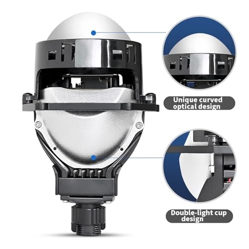 Lentille Hyperboloïde Bi Projecteur LED 3 Pouces pour Rénover les Phares Ternes
