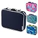 Insulated Durable Lunch Box Sleeve - Portion Perfect Reusable Lunch Bag - Securely Cover Your Bento Box, Works with Bentology Bento Box, Bentgo, Kinsho, Yumbox (8"x10"x3") - Blue/Gray