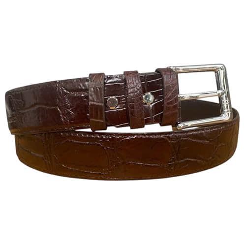 Black Genuine alligator leather skin belts for men crocodile skin leather belt with silver buckle for mens width 1.5
