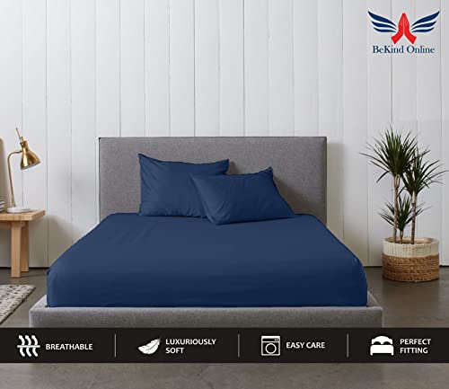 Image of Queen - 60 inch x 80 inch Size Luxury 600 Thread-Count 100% Egyptian Long Staple Cotton Sheets Set Sheet Set Soft & Silky Sateen Weave 15 Inch Deep-Pockets - Queen, Mediterranean Blue